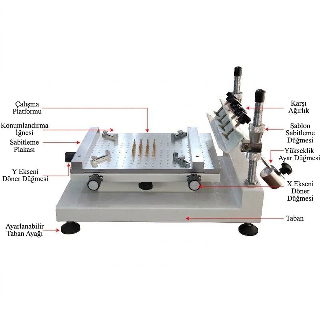 WMP40 Manuel Krem Lehim Baskı Makinesi Stencil Screen Printer